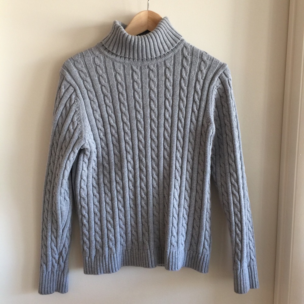 LL Bean Cable Knit Turtle Neck sweater large
